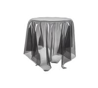 Zihpil Vibrant Colors Acrylic Round Table, Floating Corner Table, Magic Coffee Table, Designer Creative Nightstand, Suitable for Bedrooms, Living Rooms and Offices,gray,50 * 50 * 58cm