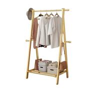 ZIHQRgE Metal 41 Inches Garment Rack with Storage Shelf and Coat/Hat Hooks, Clothing Rack for Bedroom,Living Room,Clothing Store(Gold,25.2 x 15.7 x 58.2 in)