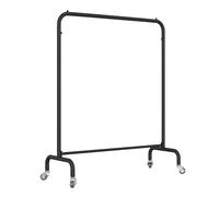 ZIHQRgE Pipe Clothing Rack on Wheels Metal Coat Display Stand for Bedroom, Retail and Boutique, Saving Space(Black,120 x 40 x130 cm)