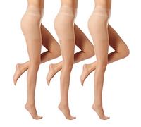 ZIHUA 5 Colors 3 Pairs Sheer Tights for Women, 20 Denier Control Top Sexy Shaping Nude Tights Women, Gift Package(Nude, M)