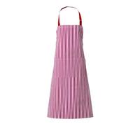 Zihuatailor Red and White Striped Apron with Pockets for Adults, Chef Apron for Men with Stripes, Kitchen Cooking Apron for Women