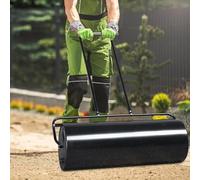 ZIHXUN Black Lawn Roller, Yard Roller for, 36in Water and Sand Filled Drum Roller with U Shaped Handle Tow beind Sod Roller for Planting, Seeding, 101 x 32 x 138cm
