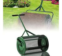 ZIHXUN Lawn & Garden Spreaders - 24 Inch Heavy Duty Metal Mesh Basket Push Spreader - Compost, Peat Moss, Top Soil, Mulch - Durable Lightweight Multi-Purpose Yard Care Equipment