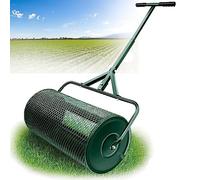 ZIHXUN Lawn & Garden Spreaders, 24 Inch Metal Mesh Basket Push Spreader, Compost Peat Moss, Top Soil, Mulch, Lightweight MultiPurpose Yard Manure Spreaders Roller,Green