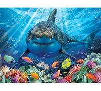 Ziiajune DIY 5D Diamond Painting Kits Shark, Diamond Painting Cross Stitch Embroidery Fish Full Rhinestone Picture Arts for Painting Living Room Bedroom Decoration Wall Sticker 30 x 40 cm