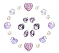 Ziigole 22Pcs Bling Gem Shoe Charms for Women, Sparkling Rhinestones, LOVE Heart Charms, Pearl Accessories for Girls, DIY Shoe Decoration Charms for Party Favor, Plastic Acrylic Rhinestone, Rhinestone