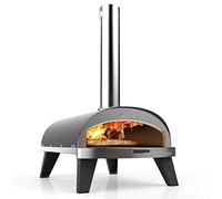 ZiiPa - Piana pizza oven, compact outdoor pizza oven, pellet pizza oven, wood fire, oven with turntable for 360° cooking, built-in thermometer, color slate