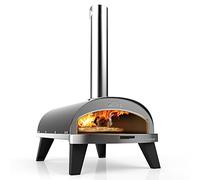 ZiiPa Piana Compact Outdoor Pizza Oven Wood Fire 360° Rotating Tray Built-in Thermometer Anthracite