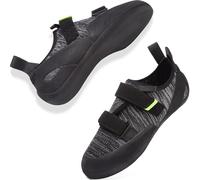 ziitop Climbing Shoes Mens Rock Climbing Shoes with Dual Hook-and-Loop Straps, Blackgreen, 11
