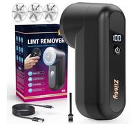 Ziitty Lint Remover, Bobble Remover for Clothes, Rechargeable Fabric Shaver with LCD Display, Three 6-Leaf Blades Debobbler, Fuzz Fluff Remover, De Bobbler for Clothes Furniture, Electric Lint Shaver
