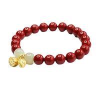 ZIIVIEVS Cinnabar Hand String Purple Gold Sand Hotan Jade Bracelet Jewelry