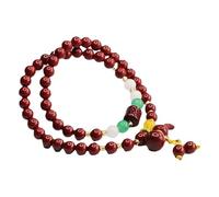 ZIIVIEVS Cinnabar Purple Gold Sand Bracelet, Multi Circle Prayer Beads, Gourd, One Size, Stone, Agate