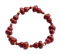 ZIIVIEVS Handmade Cinnabar Bracelet, Purple Gold Sand Gourd Bracelet Jewelry