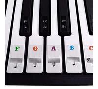 ZIIYAN Colorful Piano Keyboard Stickers for 37/49/54/61/88 Full Set Transparent Stickers Kids and Beginners Learning Piano, Removable, Leaves No Residue