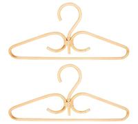 Ziiyoilh 2Pcs Rattan Clothes Hanger Natural Rattan Hand-Woven 3 Hook Hanger for Home Wardrobe Clothing Store Decor 40x20cm