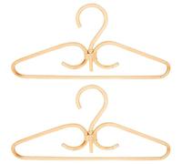 Ziiyoilh 2Pcs Rattan Clothes Hanger Natural Rattan Hand-Woven 3 Hook Hanger for Home Wardrobe Clothing Store Decor 40x20cm