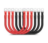 Ziiyoilh 6PCS 4 AWG Battery Cables,30CM Marine Battery Inverter Cables Set, with 3/8In Tinned Copper Lugs,for Automotive Solar,RV