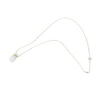 Ziizwfa Oil Diffuser Bottle Pendant Necklace Stainless Steel Chain Choker for Women Adjustable Length Neckchain Party, 1.17x1.17in, Natural crystal stainless steel chain, No Gemstone