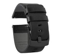ZIJIA 18mm 20mm 22mm 24mm Leather Watchband with Quick Release Spring Bars Black Brown with Black Buckle for Male Female (24mm+Black+Black Buckle)