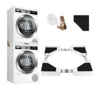 Zikenis Connection Frame for Washing Machine and Dryer, Universal Intermediate Frame, Dryer, Washing Machine with Tension Strap, Adjustable Stacking Frame for 50-70 cm