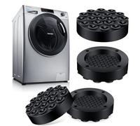 Zikenis Vibration Damper Washing Machine Universal, Pack of 4 Vibration Dampers, Anti-Vibration Mat, Washing Machine Feet, Non-Slip Silicone Pad for Washing Machine, Tumble Dryer, Refrigerator, Table