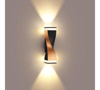 ZIKEY 10W LED Modern Wall Lamp, Creative Spiral Aluminum Wall Light, Indoor Outdoor Up and Down Wall Wash Lights IP65 Waterproof for Living Room, Bedroom, Hallway, Porch, 3000K Warm White