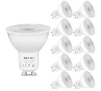 ZIKEY 7W GU10 LED Bulbs, Warm White 3000K, 650LM, Equivalent to 60W, 38° Beam Angle, Energy-Saving GU10 Spotlight, Non-dimmable, 10 Pack