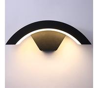 ZIKEY Modern 12W Wall Light, LED wall lamp Sector Curved Stylish Indoor/Outdoor Lamp, Waterproof IP65 Wall Lighting for Garden Stair Patio Bedroom (Warm White)