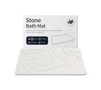 ZIKIBL Stone Bath Mat Diatomaceous Earth Shower Mat Non-Slip Super Absorbent Diatomite Stone Mats for Bathroom Floor/Ktichen Cuonter Quick-Drying Easy to Clean (24''*16''White)