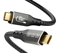 ZIKNYDO USB C to USB C Monitor Cable 2m, USB C 3.2 20Gbps Data Transfer, Supports 8K@30Hz, 4K@60Hz/ 144Hz Video Type C, 240W Charging, USBC Display Cable for Thunderbolt 4, MacBook Pro, Switch (6.6FT)