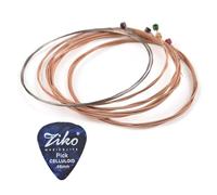 Ziko 6 Set of Acoustic Guitar Strings Replacement Steel String Guitar Accessories Kit for Acoustic Guitar Beginners Guitarists Performers Musical Instrument Parts (CP-1252)