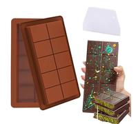 ZIKSUN Chocolate Mould, 2pcs Silicone Deep DIY Chocolate Bar Moulds, Holds 20 Chocolate, High Temperature Resistance Non-Stick Baking Square Shape Mould, Moulds for Ice/Candy/Chocolate/Jelly