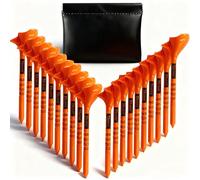 Zikunee 20Pcs Golf Tees Plastic Orange10 Degree Golf Accessories White Tees Durable Sturdy Tees (Orange+Black Bag)