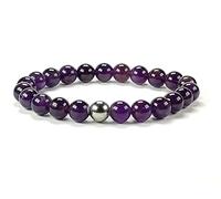 ZILALI Crystal Gemstone Beaded Bracelet, Natural 8mm Stone Bracelet for Women or Men Reiki Chakra Crystal Healing Bracelet for Gift Natural Brazilian Amethyst AAAA Quality