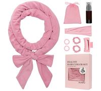 ZILAMPU Heatless Curling Rod Headband, No Heat Overnight Hair Curler Headband, 70'' Long Velour Lazy Heatless Curls Roller Ties for Women Girls Long Hair, Hair Curlers to Sleep In -Pink
