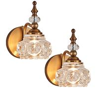 ZILANL - Set of 2 Brass Bathroom Vanity Wall Sconces Spray Painting Process Modern Rust Proof Durable Light for Bathroom, Bedroom, Living Room