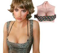 Zilasegy Silicone Breast plates False Breasts Fake Boobs Tits B-S Cup For Transgender Drag Queen Crossdressing Cosplay, Yellow, C Cotton
