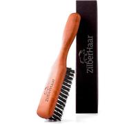 ZilberHaar Beard Brush Pure Boar Bristles Natural Firm Hog Hair and Pearwood Works with All Beard Balms and Beard Oils Exfoliates Skin Helps Softening and Conditioning Itchy Beards Great for Travel