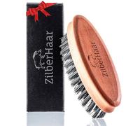 ZilberHaar Pocket Beard Brush - Small Soft Boar Bristle Beard Brush for Men - Travel Size Mens Beard Brush - Straightens & Promotes Beard Growth, Works with Beard Oil & Styling Balm to Soften Beard