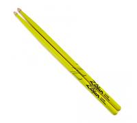 Zildjian Z5AACDGY 5A Hickory Drumsticks - Wood Acorn Tip - Neon Yellow