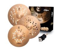 Zildjian FX Stacks 14” Cymbal Stack - Large FX Stack with Quick Tension Control - Crisp, Trashy Percussion Sound - Ideal for Metal & Hip-Hop - Includes Cymbolt Mount - Modular Bronze - FXSTK14