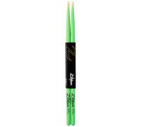Zildjian Z5AACDGG 5A Hickory Drumsticks - Wood Acorn Tip - Neon Green