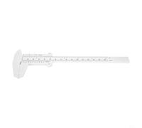 Zilimontt 0-150mm Vernier Caliper Plastic Double Rule Scale Sliding Gauge with Depth and Height Measurement for for Jewellery Making, Woodworking and Antique Tools(White)