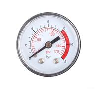 Zilimontt 0-180PSI Pressure Gauge Y40 Y50 Models with Clear Dial and Durable Plastic/Copper Construction for Accurate Air Compressor Pressure Monitoring in Home,(J)