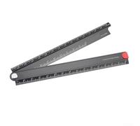 Zilimontt 0-300mm Folding Ruler Aluminum Alloy 90 Degree Metal Measuring Tool for Engineering and Learning Applications