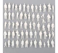 Zilimontt 1:75 Scale Model Miniature White Figures Human Architectural People for Railway Train Landscape Scenery DIY Crafts Sand Table Decoration (100Pcs)
