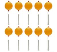 Zilimontt 10-Pack Ice Fishing Attractors for Winter Outdoor Use - Sensitive Action Jig with Internal Rattle Bell, ABS+Steel Construction, 12 cm Length, 12.2 g Weight, Yellow/Green/Red(10pcs yellow)