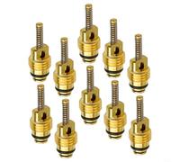 Zilimontt 10-Pack M8 A/C Valve Cores for Automotive Air Conditioning Systems - Copper Construction, Golden Finish, High-Universality Fitment Compatible with Standard M8 R