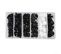 Zilimontt 100 Pcs Automotive Trim Fasteners Assortment Kit, Nylon Car Body Panel Clips, Mudguard Liner Bumper Push Rivet Retainers in 6 Sizes with Storage Box for