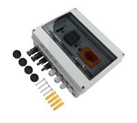 Zilimontt 1000V 2 in 1 Out Solar PV Combiner Box IP65 Waterproof Photovoltaic Array Junction with 2 String Input and DC Fuse Protection for for Residential Rooftop Solar